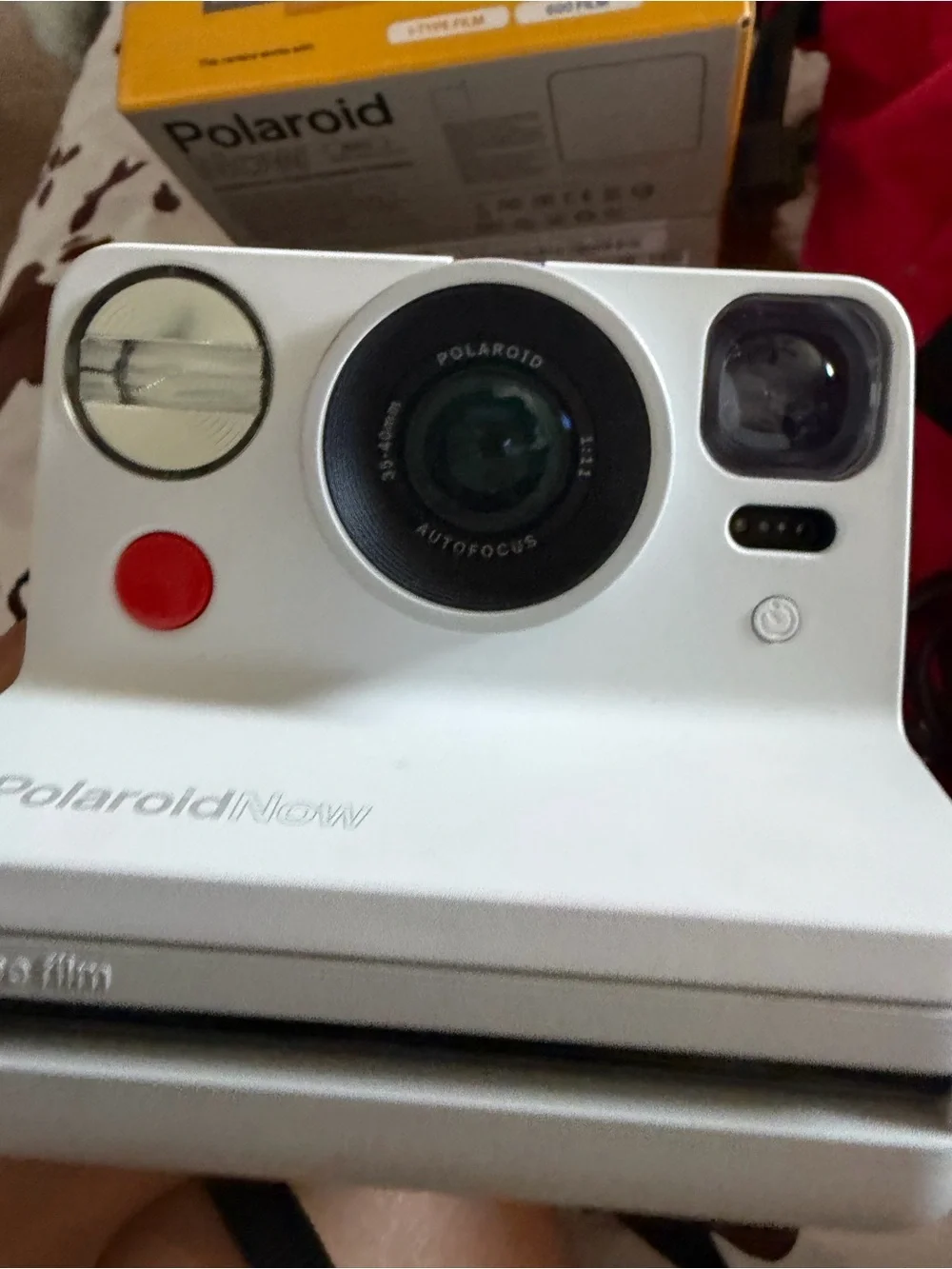 Polaroid Now Instant Camera Bundle – White with Rainbow Accent